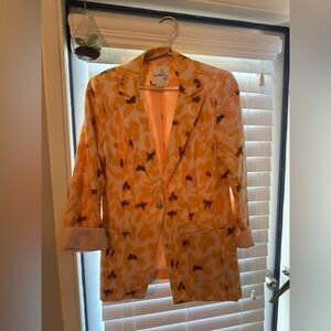 Sam Edelman “Sire” Printed Flare-Sleeve Blazer